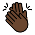 clapping hands: dark skin tone on OpenMoji