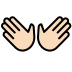 open hands: light skin tone on OpenMoji