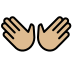 open hands: medium-light skin tone on OpenMoji