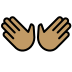 open hands: medium skin tone on OpenMoji