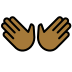 open hands: medium-dark skin tone on OpenMoji