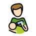 man feeding baby: light skin tone on OpenMoji