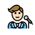 man singer: light skin tone on OpenMoji