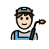 man factory worker: light skin tone on OpenMoji