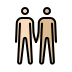 men holding hands: light skin tone, medium-light skin tone on OpenMoji