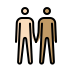 men holding hands: light skin tone, medium skin tone on OpenMoji