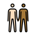 men holding hands: light skin tone, medium-dark skin tone on OpenMoji