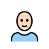 man: light skin tone, bald on OpenMoji