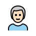 man: light skin tone, white hair on OpenMoji