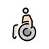 man in manual wheelchair: light skin tone on OpenMoji