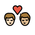 kiss: man, man, light skin tone, medium-light skin tone on OpenMoji