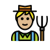 man farmer: medium-light skin tone on OpenMoji