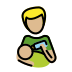 man feeding baby: medium-light skin tone on OpenMoji