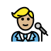 man singer: medium-light skin tone on OpenMoji