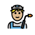 man factory worker: medium-light skin tone on OpenMoji