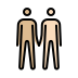 men holding hands: medium-light skin tone, light skin tone on OpenMoji