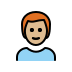 man: medium-light skin tone, red hair on OpenMoji