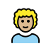 man: medium-light skin tone, curly hair on OpenMoji