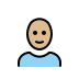 man: medium-light skin tone, bald on OpenMoji