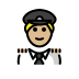 man pilot: medium-light skin tone on OpenMoji