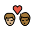 kiss: man, man, medium-light skin tone, medium-dark skin tone on OpenMoji