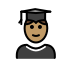 man student: medium skin tone on OpenMoji