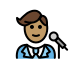 man singer: medium skin tone on OpenMoji