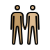 men holding hands: medium skin tone, medium-light skin tone on OpenMoji