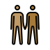 men holding hands: medium skin tone, medium-dark skin tone on OpenMoji