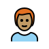 man: medium skin tone, red hair on OpenMoji