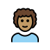 man: medium skin tone, curly hair on OpenMoji