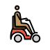 man in motorized wheelchair facing right: medium skin tone on OpenMoji