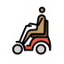 man in motorized wheelchair: medium skin tone on OpenMoji