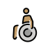 man in manual wheelchair: medium skin tone on OpenMoji