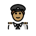 man pilot: medium skin tone on OpenMoji