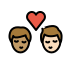 kiss: man, man, medium skin tone, light skin tone on OpenMoji