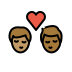 kiss: man, man, medium skin tone, medium-dark skin tone on OpenMoji
