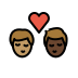 kiss: man, man, medium skin tone, dark skin tone on OpenMoji