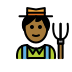 man farmer: medium-dark skin tone on OpenMoji