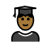 man student: medium-dark skin tone on OpenMoji
