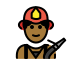 man firefighter: medium-dark skin tone on OpenMoji