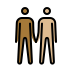 men holding hands: medium-dark skin tone, medium-light skin tone on OpenMoji