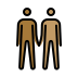 men holding hands: medium-dark skin tone, medium skin tone on OpenMoji