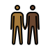 men holding hands: medium-dark skin tone, dark skin tone on OpenMoji