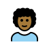 man: medium-dark skin tone, curly hair on OpenMoji