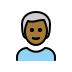 man: medium-dark skin tone, white hair on OpenMoji