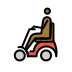 man in motorized wheelchair: medium-dark skin tone on OpenMoji