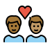 couple with heart: man, man, medium-dark skin tone, medium skin tone on OpenMoji