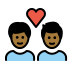 couple with heart: man, man, medium-dark skin tone on OpenMoji