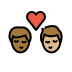 kiss: man, man, medium-dark skin tone, medium-light skin tone on OpenMoji